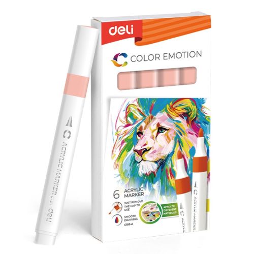 Акрилен маркер Deli Color Emotion EC193A, объл връх, Pearl Pink 4