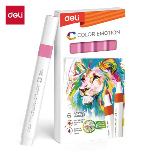 Акрилен маркер Deli Color Emotion EC193A, объл връх, Pink — Joya.bg 1