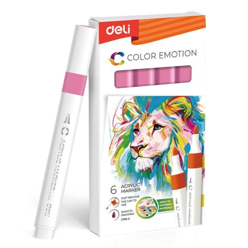 Акрилен маркер Deli Color Emotion EC193A, объл връх, Pink 4
