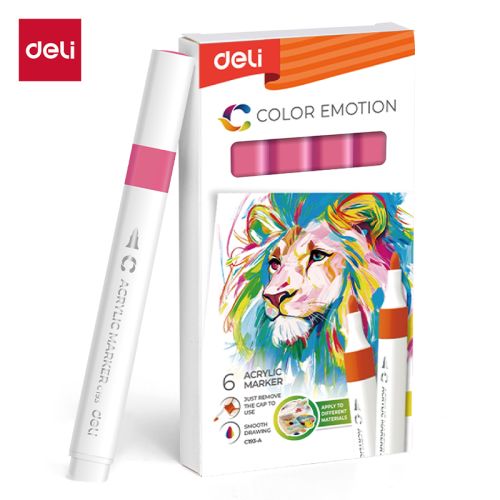 Акрилен маркер Deli Color Emotion EC193A, объл връх, Rose — Joya.bg 1