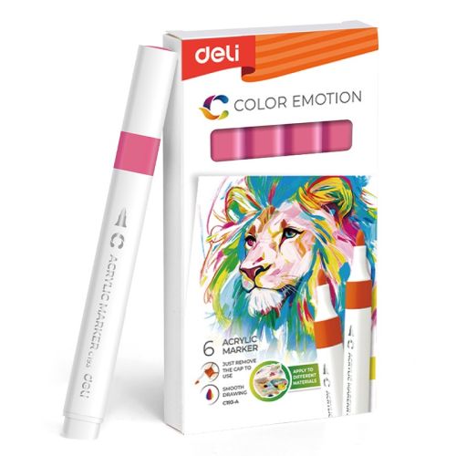 Акрилен маркер Deli Color Emotion EC193A, объл връх, Rose 4