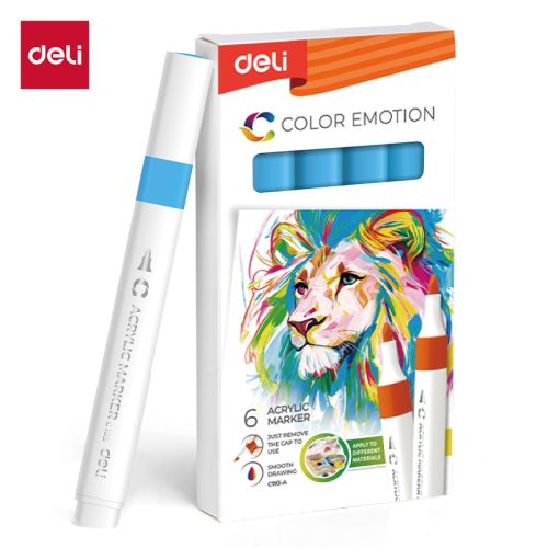 Акрилен маркер Deli Color Emotion EC193A, объл връх, Sky Blue — Joya.bg 1
