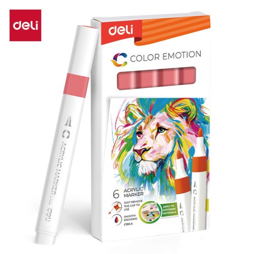 Акрилен маркер Deli Color Emotion EC193A, объл връх, Sun Orange — Joya.bg 1