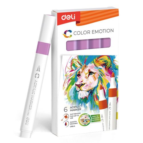 Акрилен маркер Deli Color Emotion EC193A, объл връх, Violet 4