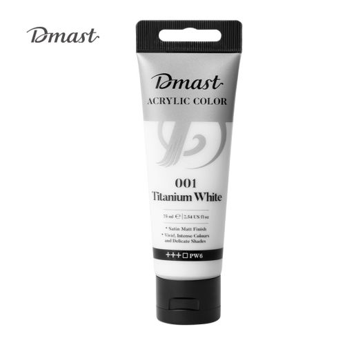 Акрилна боя Deli Dmast EC330-TW, в тубичка 75 мл, 001 titanium white 1