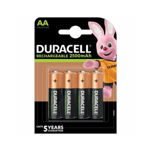 Акумулаторна батерия Duracell NiMH, AA, R6, 1.2 V, 2500 mAh, блистер 4 бр.