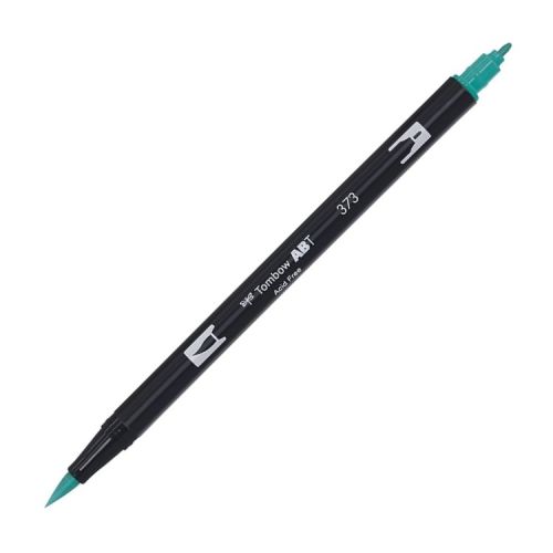 Aкварелен двувърх маркер Tombow ABT Dual Brush, четка 3.5 мм, връх 0.8 мм, 373 sea blue — Joya.bg 1