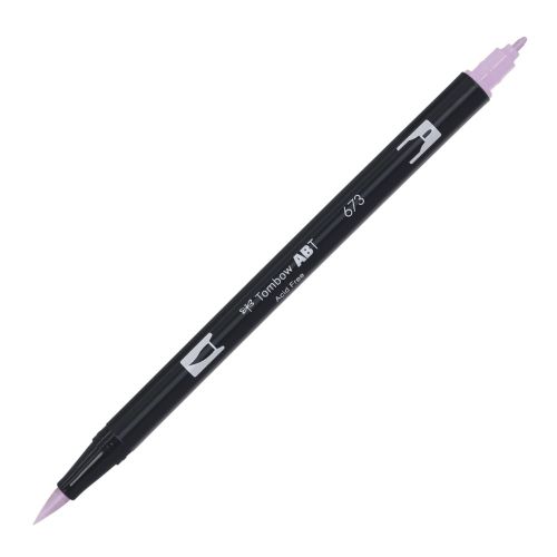 Aкварелен двувърх маркер Tombow ABT Dual Brush, четка 3.5 мм, връх 0.8 мм, 673 orchid — Joya.bg 1