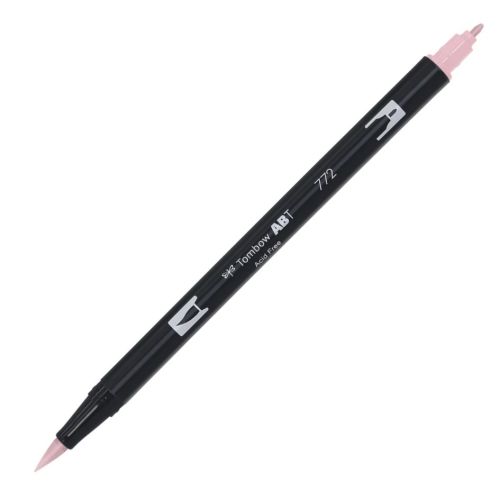 Aкварелен двувърх маркер Tombow ABT Dual Brush, четка 3.5 мм, връх 0.8 мм, 772 dusty rose — Joya.bg 1
