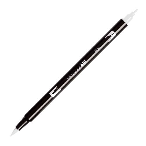 Aкварелен двувърх маркер Tombow ABT Dual Brush, четка 3.5 мм, връх 0.8 мм, N00 blender pen — Joya.bg 1