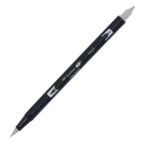 Aкварелен двувърх маркер Tombow ABT Dual Brush, четка 3.5 мм, връх 0.8 мм, N65 cool grey 5 — Joya.bg 1
