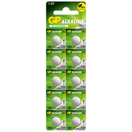 Алкална батерия GP, бутонна, GP189, LR-1130, 1.55 V