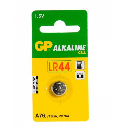 Алкална батерия GP, бутонна, GPА76, LR44, 1.5 V — Joya.bg