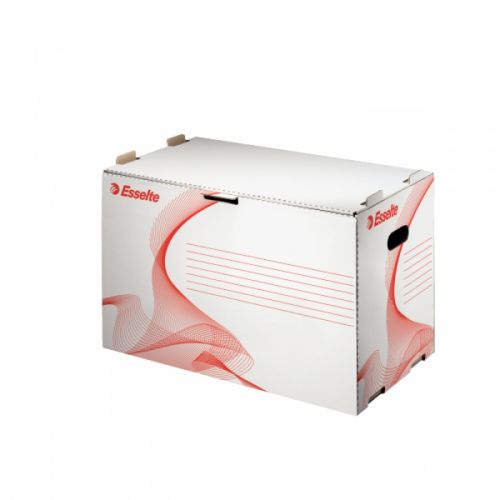 Архивен кашон Esselte Standard, 528х338х306 мм, странично отваряне, рециклирано велпапе, дръжки, бял — Joya.bg 1