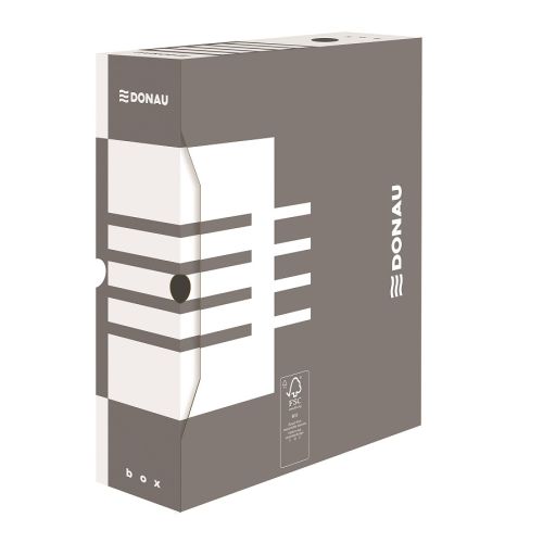 Архивна кутия DONAU, 340х297х100 мм, велпапе 390 г, сива — Joya.bg 1
