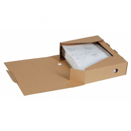 Архивна кутия Iron Mountain, 320x240x80 мм, трислойно велпапе, кафява — Joya.bg 1