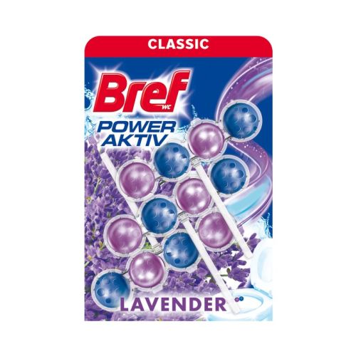 Ароматизатор за WC Bref Power Aktiv Lavender, топчета в кошница, 3бр.x50 г   — Joya.bg