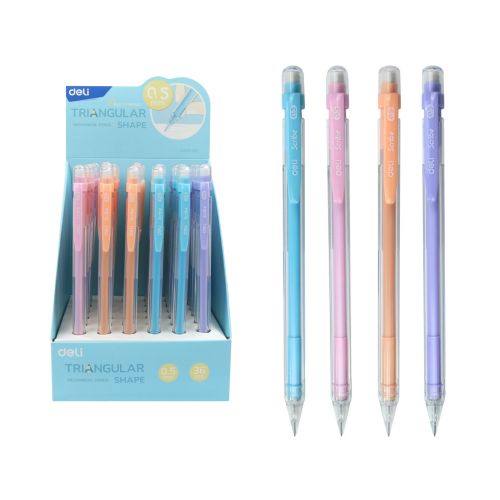 Автоматичен молив Deli EU502-05, триъгълно тяло, 0.5 мм 1