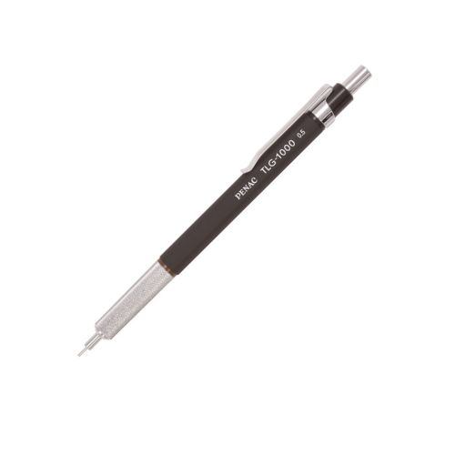 Автоматичен молив Penac TLG-1000, гумирано тяло, с метален грип, 0.5 мм, PET опаковка, черен — Joya.bg 1