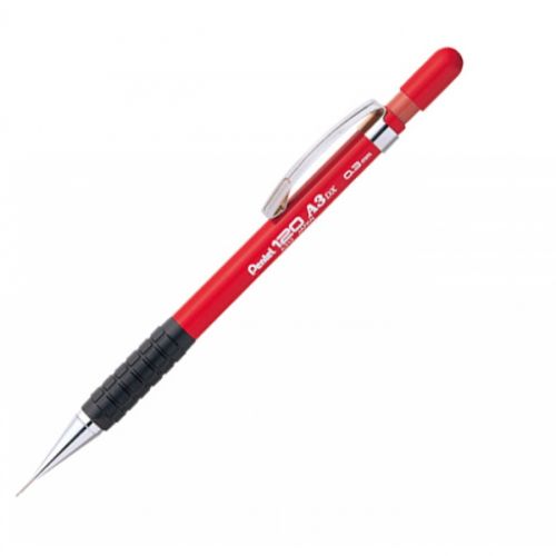 Автоматичен молив Pentel 120, с грип, 0.3 мм, червен — Joya.bg 1