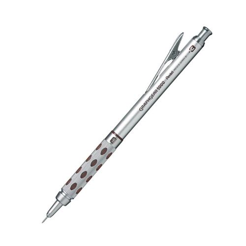 Автоматичен молив Pentel Graphgear 1000, метално тяло, с грип, 0.3 мм, сив — Joya.bg