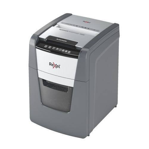 Автоматичен шредер за хартия Rexel Optimum AutoFeed+100M, (P-5), Micro Cut, 34 л, 1-2 потребители — Joya.bg 1