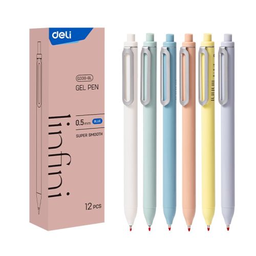 Автоматична гелова химикалка Deli Linfini EG338-BL, иглен връх 0.5 мм, синя — Joya.bg 1