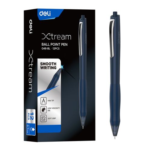 Автоматична химикалка Deli Xtream EQ48-BL, с грип, иглен връх 0.7 мм, синя — Joya.bg 1