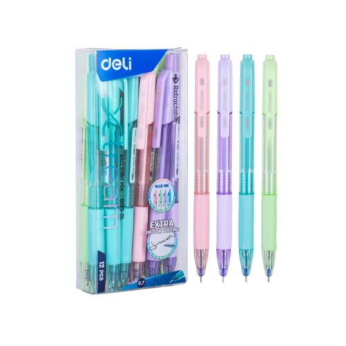 Автоматична химикалка Deli Xtream Macaron EQ199-BL, с грип, 0.7 мм, синя 1