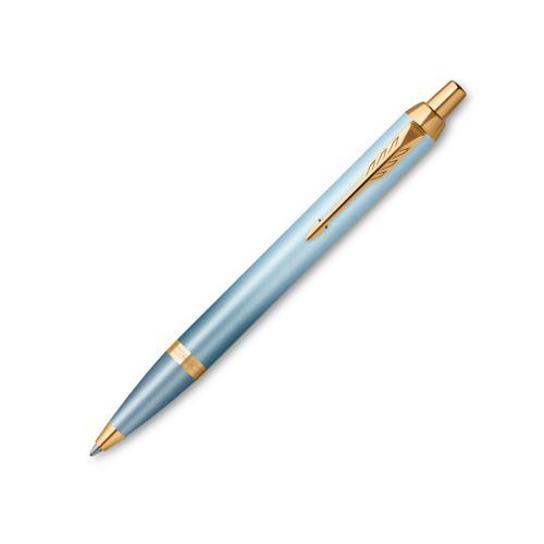 Автоматична химикалка PARKER Royal IM Rituals Green GT, стоманено тяло, позлатен клип, синя 1