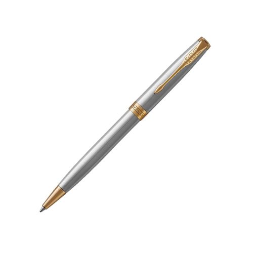 Автоматична химикалка PARKER Royal Sonnet St. Steel GТ, стоманено тяло, позлатен клип, черна 1