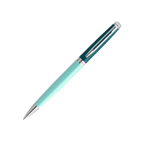Автоматична химикалка Waterman Hemisphere Green CT, стоманено тяло, хромиран клип, синя 1