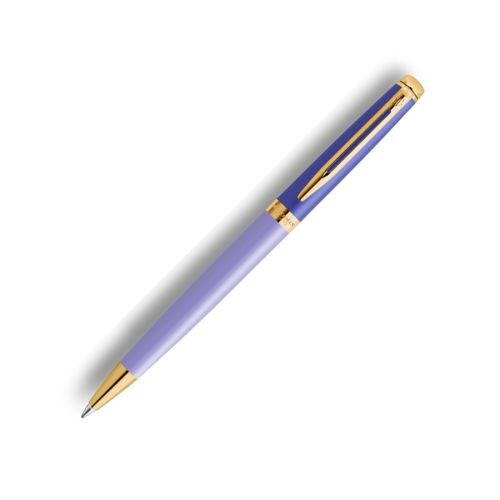 Автоматична химикалка Waterman Hemisphere Purple GT, стоманено тяло, позлатен клип, синя 1