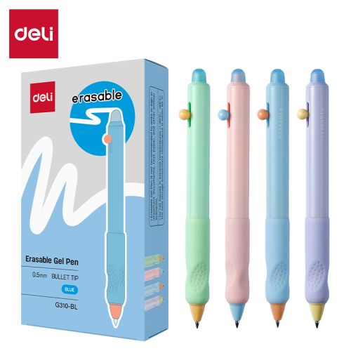 Автоматична изтриваема химикалка Deli erasable EG310-BL, с грип, 0.5 мм, синя — Joya.bg 1