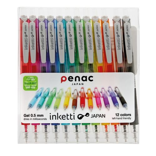 Автоматични гелови химикалки Penac inketti, с грип, 0.5 мм, 12 цвята — Joya.bg 1
