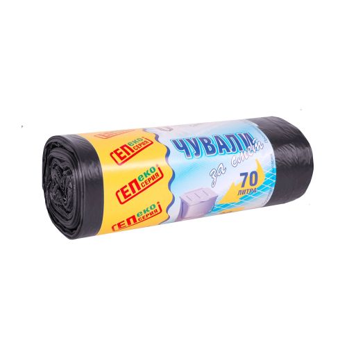 Чували за смет Extrapack, HDPE 15 mic, 70 л, 60х90 см, черни, 20 бр.
