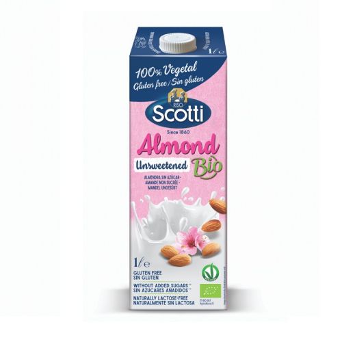 Бадемова напитка Riso Scotti BIO ALMOND unsweetened, без лактоза, без глутен, 100 % растителна, 1 л — Joya.bg
