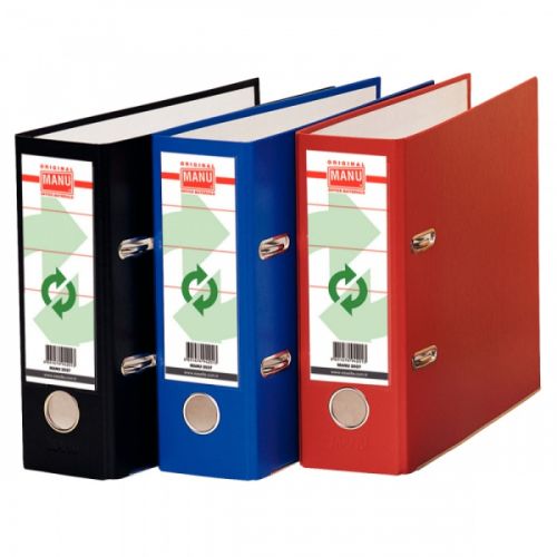 Банков класьор MANU, РР, A5, 75 мм, сменяем етикет, син — Joya.bg