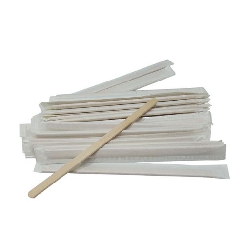 Бъркалка за напитки, дървена, в индивидуална опаковка, 500 бр. — Joya.bg