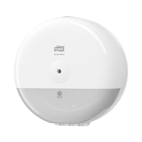 Дозатор за тоалетна хартия Tork SmartOne Mini на ролка, Т9, пластмасов, бял, 219х219х156 мм