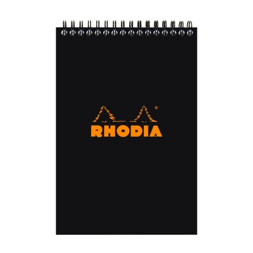 Бележник със спирала RHODIA BLACK №16, Classic, A5, 80 л., каре 5x5 мм, хартия Clairefontaine 80 г