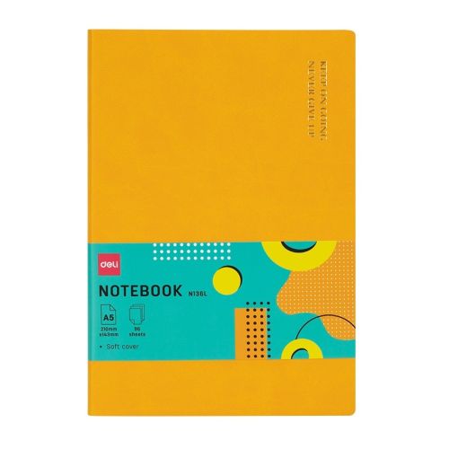 Бележник Deli Inspiration EN136L, A5, 96 л., линиран офсет 70 г, твърда корица ECO кожа, оранжев — Joya.bg 1