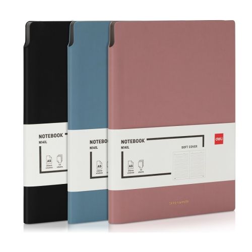 Бележник Deli Serendipity EN141L, A5, 112 л., линиран офсет 80 г, ECO кожа, черен — Joya.bg 1