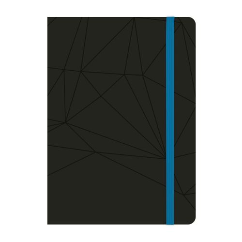 Бележник LASTVA Black, A5, 96 л., линиран офсет 80 г, термо PU корица, черен, син ластик — Joya.bg 1