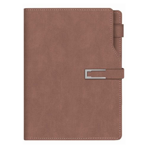 Бележник LASTVA Detroit, B5, 112 л., линиран шамоа офсет 80 гр, термо PU корици, с магнит, кафяв — Joya.bg