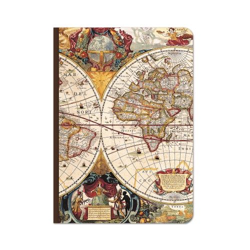 Бележник LASTVA Retro Media, A5, 104 л., линиран шамоа офсет 80 г, дървена корица, дизайн Атлас — Joya.bg