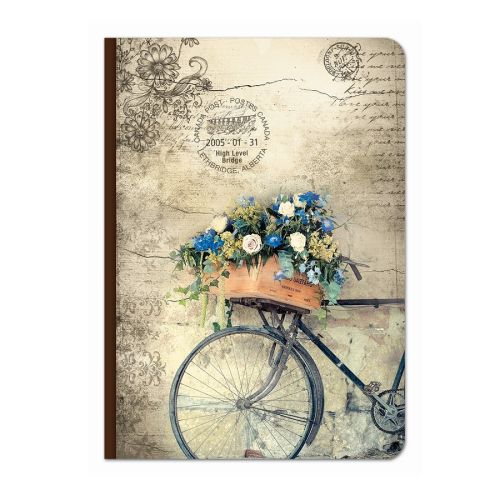 Бележник LASTVA Retro Media, A5, 104 л., линиран шамоа офсет 80 г, дървена корица, дизайн Колело — Joya.bg