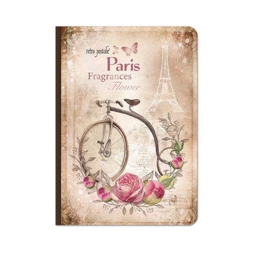 Бележник LASTVA Retro Media, A5, 104 л., линиран шамоа офсет 80 г, дървена корица, дизайн Париж — Joya.bg