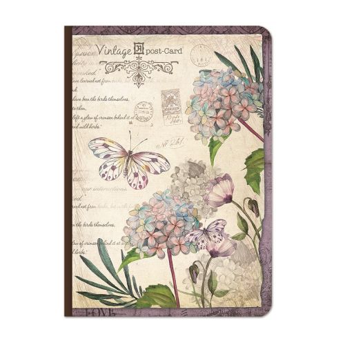 Бележник LASTVA Retro Media, A5, 104 л., линиран шамоа офсет 80 г, дървена корица, дизайн Пеперуди — Joya.bg