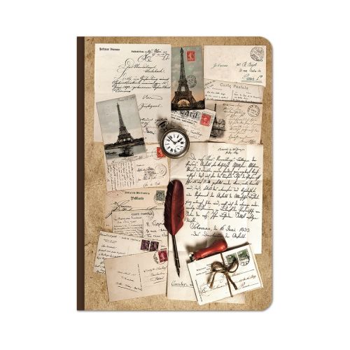 Бележник LASTVA Retro Media, A5, 104 л., линиран шамоа офсет 80 г, дървена корица, дизайн Писма — Joya.bg